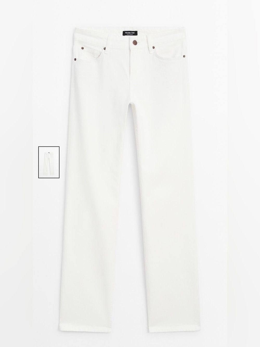 Massimo Dutti Women’s Low Rise Straight Leg Jean White